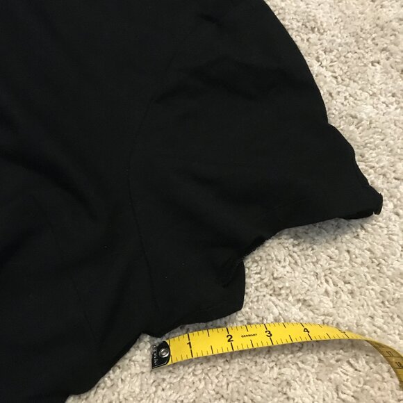 Black Rayon Blend Short Sleeve Semi Cropped Button Up Top - Picture 16 of 16